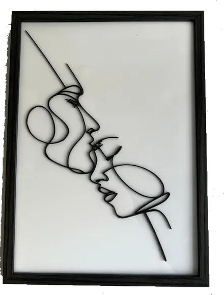 Line Kiss: opera Arte3D in stampa 3D e resina